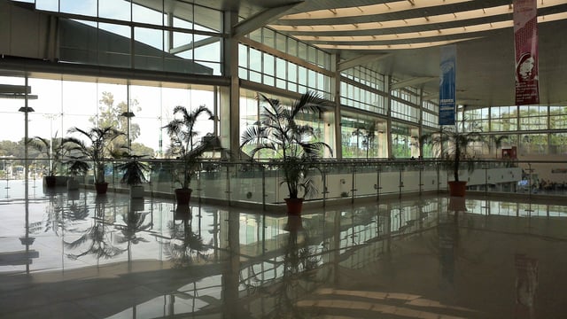 Inside view of the new airport terminal building