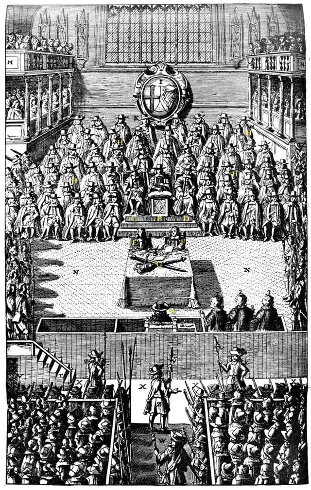 The trial of Charles I on 4 January 1649.