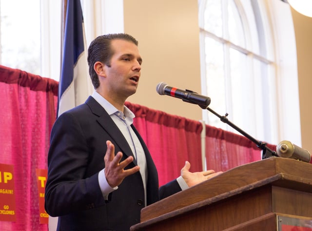 Trump Jr. campaigning for his father in Iowa, November 2016