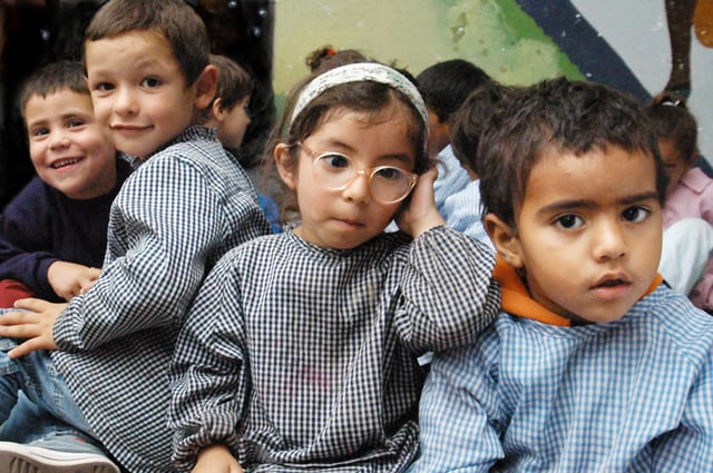 Kindergarten kids at a public school in Montevideo