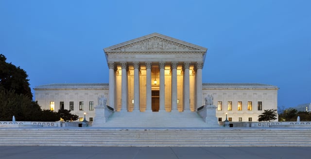 The present U.S. Supreme Court building as viewed from the front