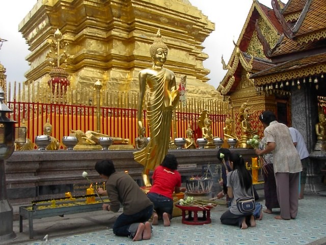 Thai Theravada Buddhists in Chiang Mai, Thailand.