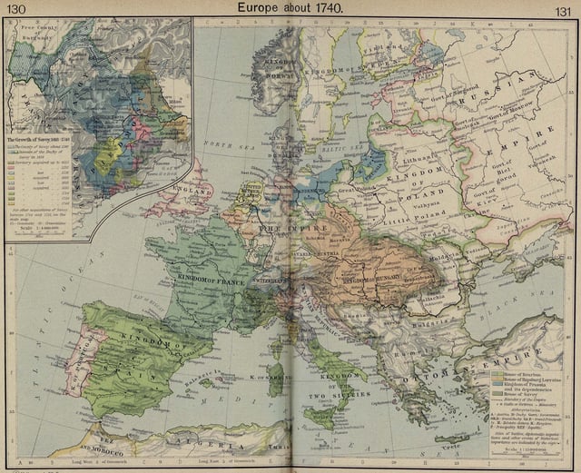 Europe, 1740.