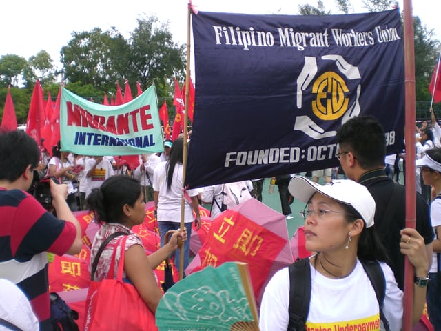 Filipino migrant workers in Victoria Park in Hong Kong