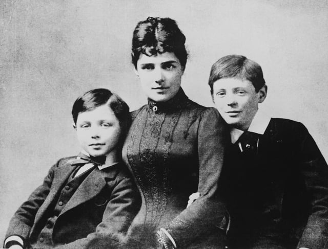 Jennie Spencer-Churchill with her two sons, John and Winston, 1889