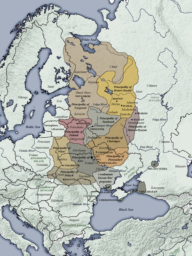 Furthest extent of Kievan Rus', 1054–1132
