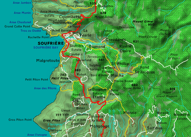 Topography of the Soufriere Volcanic Complex