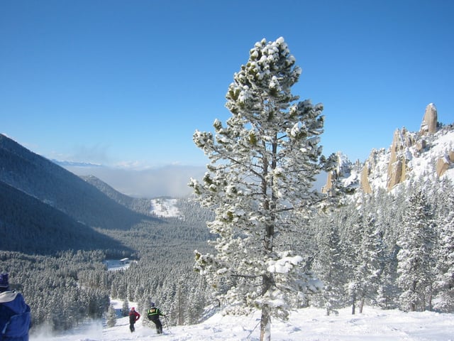 The Palisades area on the north end of the ski area at Red Lodge Mountain Resort