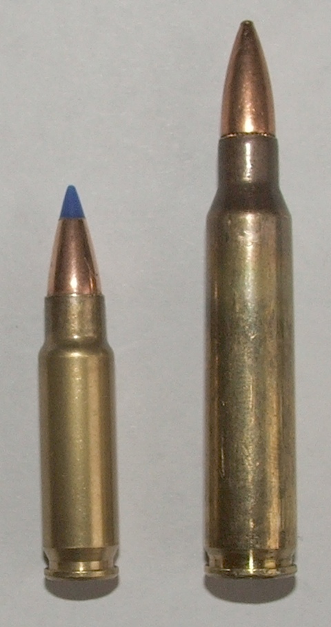SS197SR (left) and 5.56×45mm NATO (right)