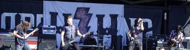 Sam Hughes of Buried as Thieves performing with Phoenix alternative rock band The Sammus Theory at Uproar Festival in Arizona in 2011