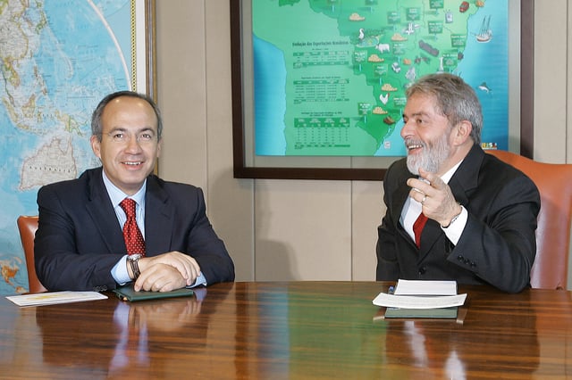 Felipe Calderon and the president of Brazil