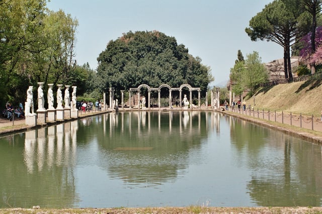 The villa's recreation of Canopus, a resort near Alexandria, as seen from the temple of Serapis
