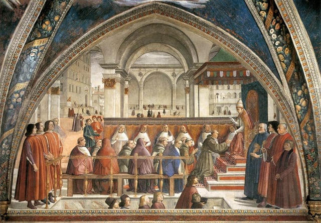 The Confirmation of the Franciscan Rule by Domenico Ghirlandaio (1449–1494), Capella Sassetti, Florence