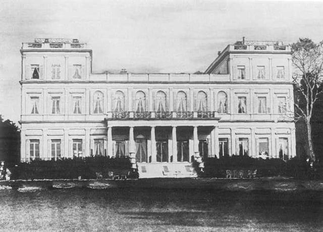 A landmark Rothschild Palace in Frankfurt, Germany, Villa Günthersburg (photographed 1855)