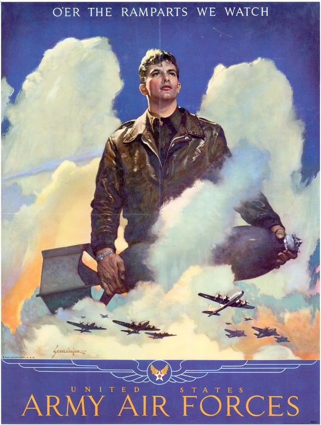 O'er the ramparts we watch in a 1945 United States Army Air Forces poster