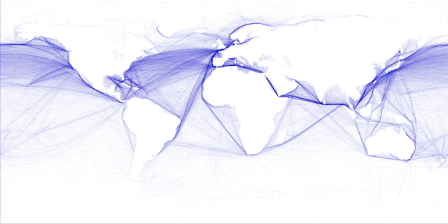 Major ocean trade routes in the world includes the northern Indian Ocean.