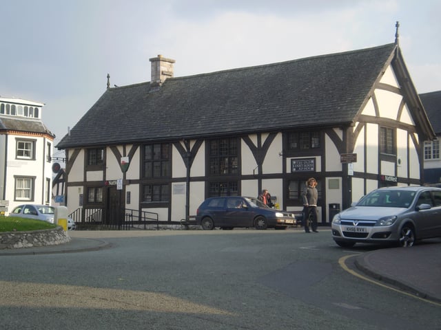 The Old Court House, Ruthin, Denbighshire, built 1401, following Owain Glyndŵr's attack on the town