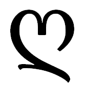 Letter ღ of the Georgian script is often used as a "heart" symbol.