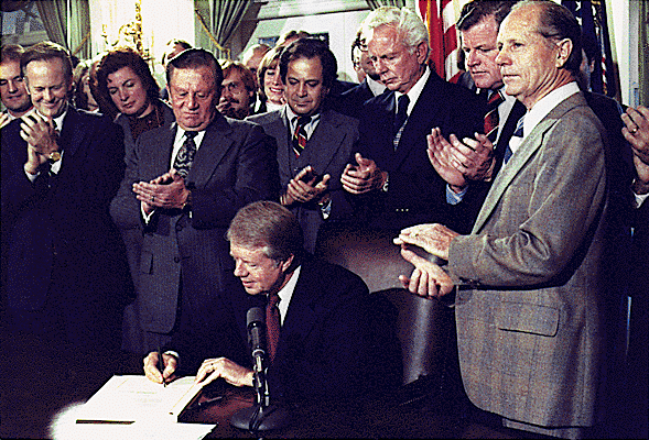 Carter signing the Airline Deregulation Act, 1978