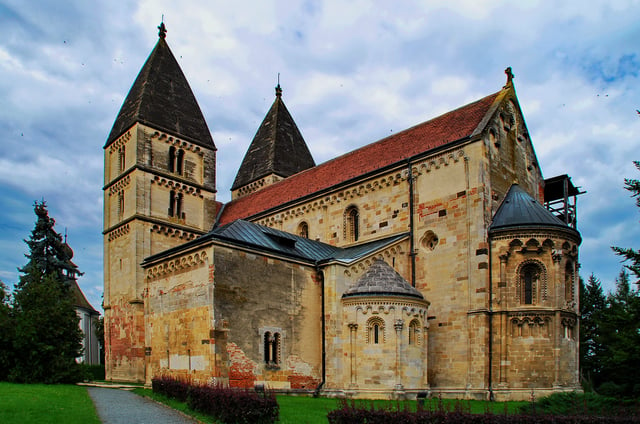 Romanesque Abbey church of St. George in Ják, Vas County, built between 1220 and 1256.