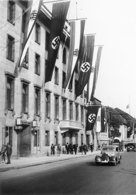 German and Hungarian flags in Berlin