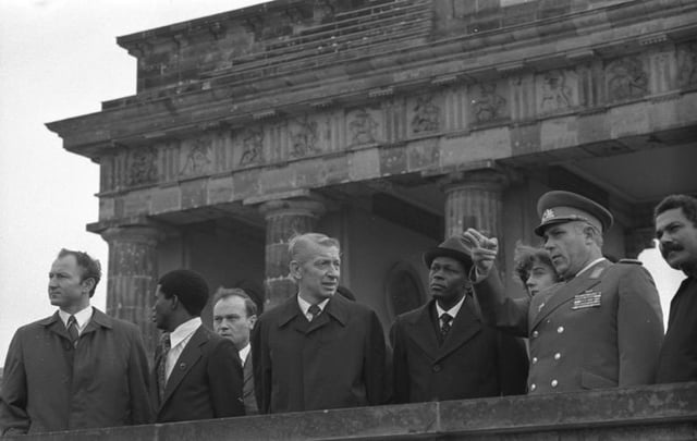 Angola's José Eduardo dos Santos during his visit in East Berlin