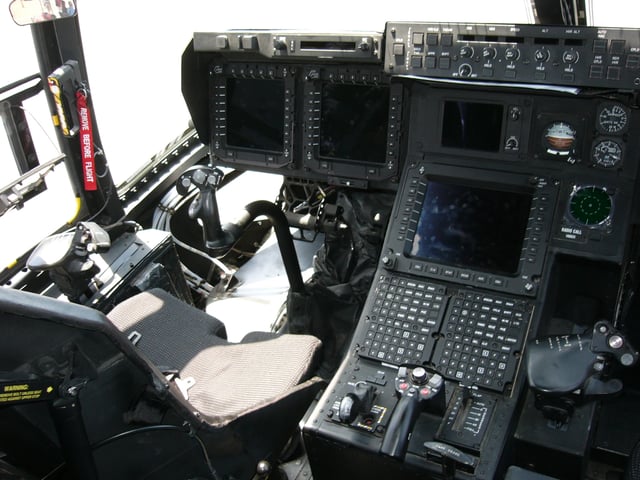 A MV-22 Osprey cockpit on display at 2012 Wings over Gillespie