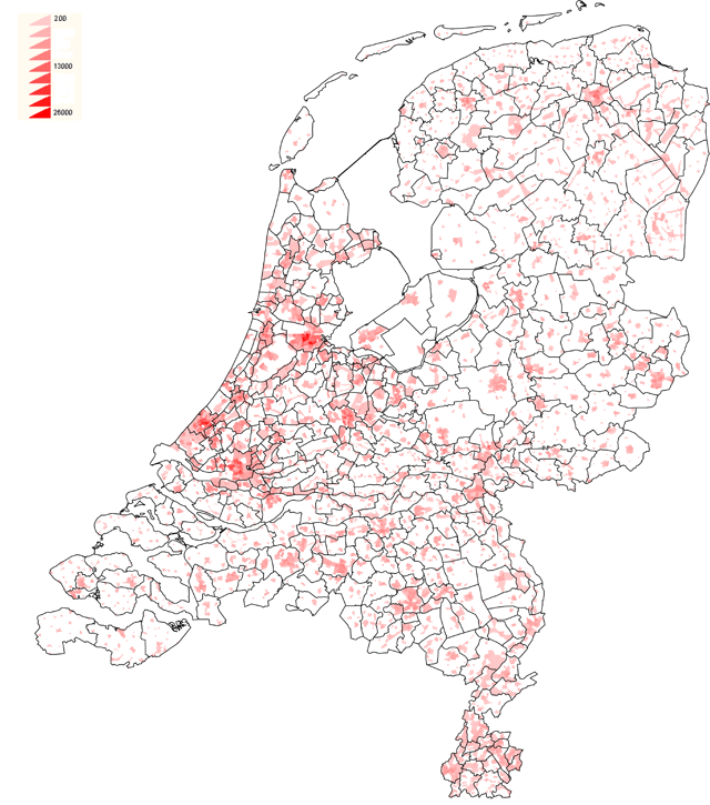 Population density in the Netherlands