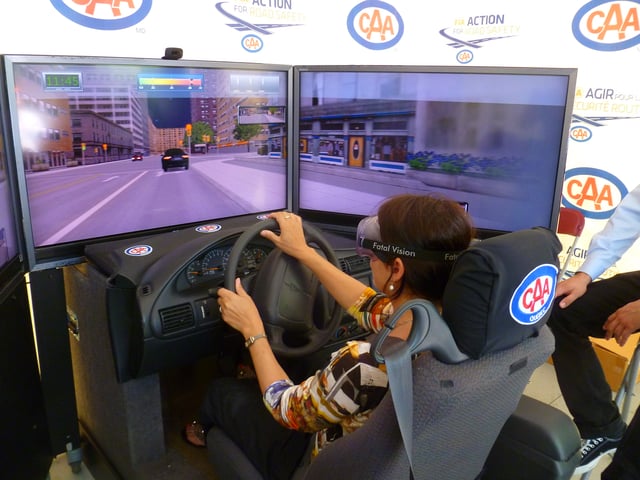 A drunk-driving simulator in Montreal.