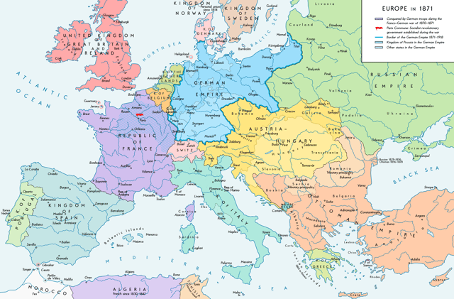 Europe after the Franco-Prussian War and the unification of Germany