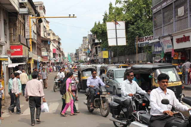 A busy street in Pune, October 2012