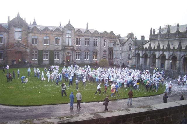 St Salvator's Quadrangle during the Raisin Weekend foam fight