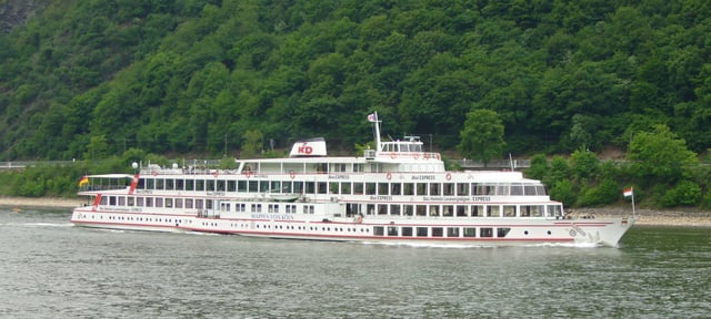 Passenger ship of Köln-Düsseldorfer on the river Rhine