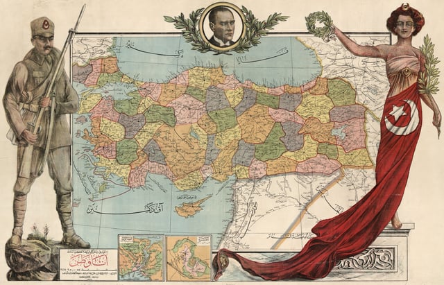 A 1927 map of the provinces of Turkey