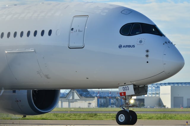 The Airbus A350's nose.