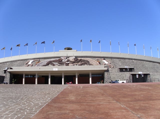 Estadio Olímpico Universitario, considered the "most important building in Modern Americas" by American architect Frank Lloyd Wright.