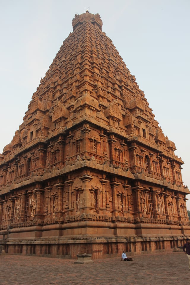 Gopuram Corner View of Thanjavur Brihadisvara Temple.