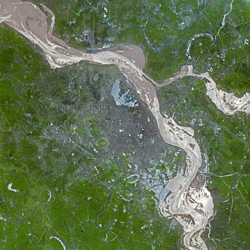 Old satellite view of Hanoi