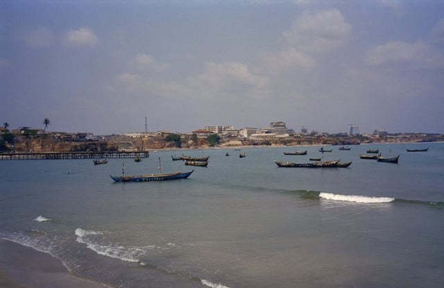 Licensed and Commercial fishing vessels off the coast of Accra.
