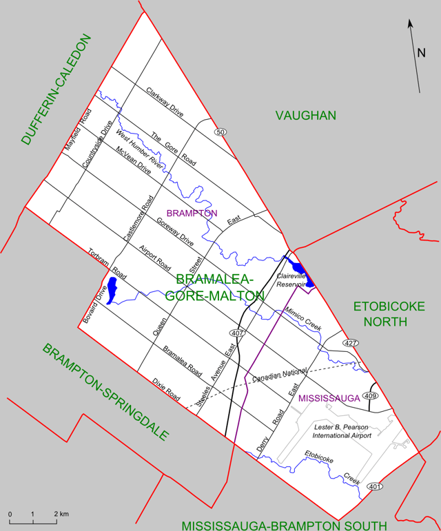 Map of Bramalea-Gore-Malton