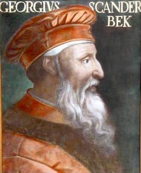 After serving the Ottoman Empire for nearly 20 years, Gjergj Kastrioti Skanderbeg deserted and began a rebellion against the empire that halted Ottoman advance into Europe for 25 years.