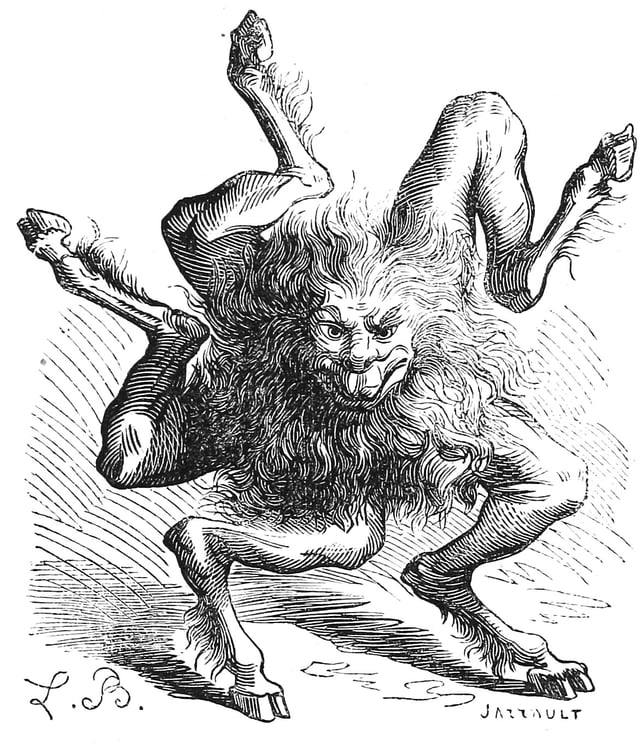 Buer, the 10th spirit, who teaches "Moral and Natural Philosophy" (illustration by Louis Breton from Dictionnaire Infernal