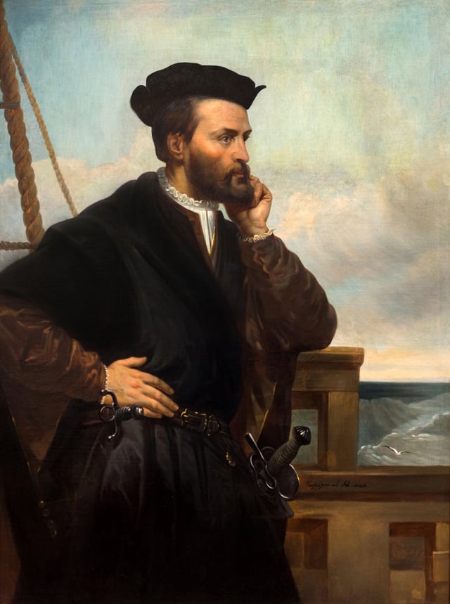 A depiction of Jacques Cartier by Théophile Hamel, 1844. No contemporary likeness of Cartier has been found to exist.