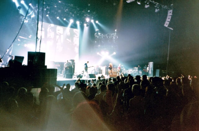 Oasis performing in Montreal, Quebec, Canada in 2002.