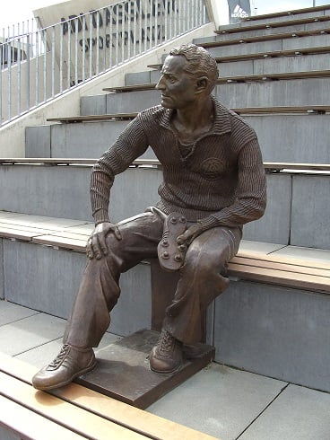 Sculpture of Dassler in the Adi Dassler Stadium, Herzogenaurach, Germany
