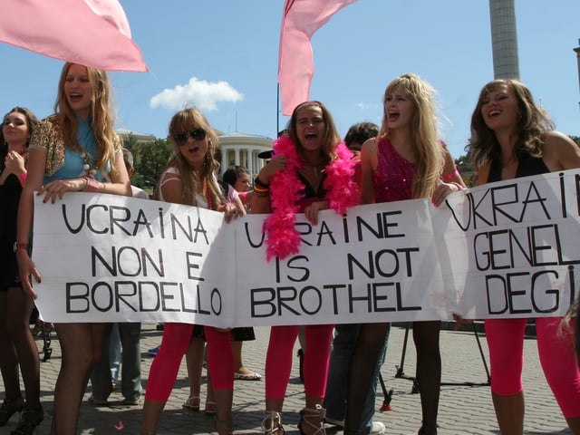 From the documentary Ukraine Is Not a Brothel. Radical group Femen protest against the increase in sex tourism into Ukraine.