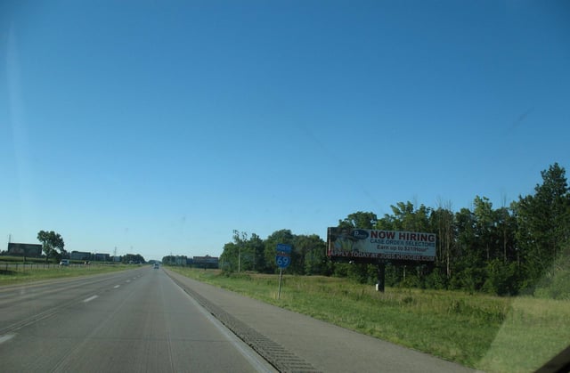 Interstate 69 in Indiana north of the US 35 interchange