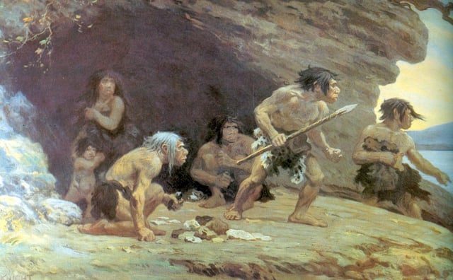 Reconstitution of Le Moustier Homo neanderthalensis by Charles R. Knight