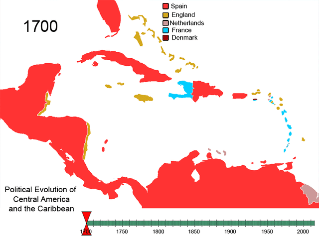 Political evolution of Central America and the Caribbean from 1700 to present