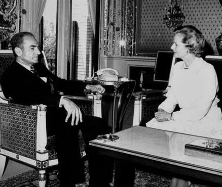 Thatcher with Shah Mohammad Reza Pahlavi in the Niavaran Complex, 1978